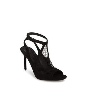 NWT ALEXANDER WANG Womens Black Fishnet Piper Toe Stiletto Sandals Shoes 40